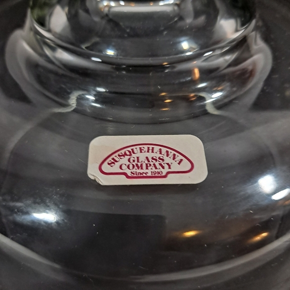 Vintage Susquehanna Etched Glass Cheese Server With Original Box Hand Carved - Picture 10 of 15